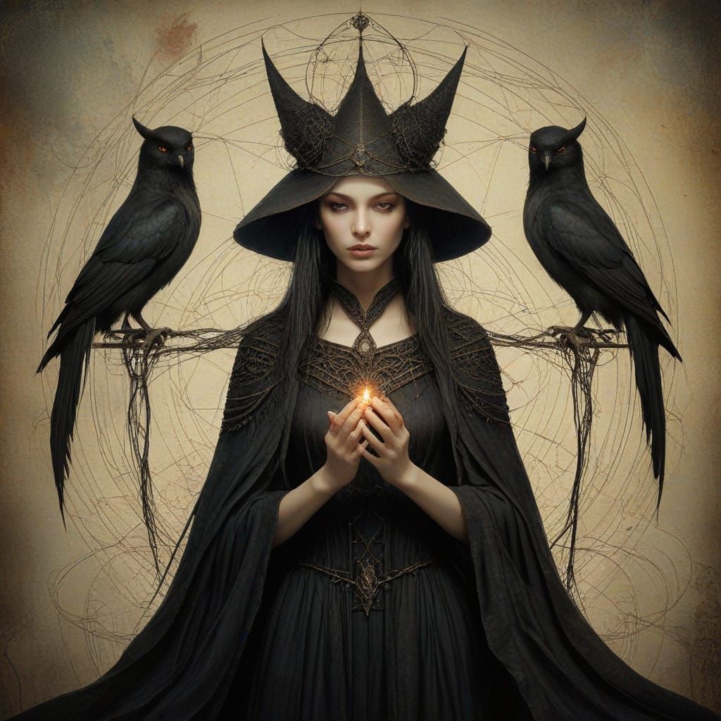 Summoning Demon Familiar in Intricate Medieval Art Style