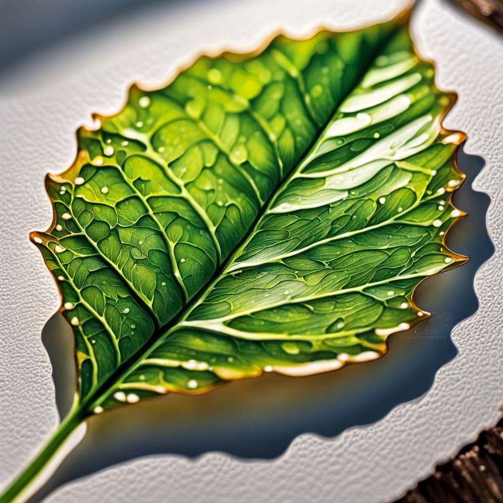 Whimsical Leaf Study in Gouache and Ink