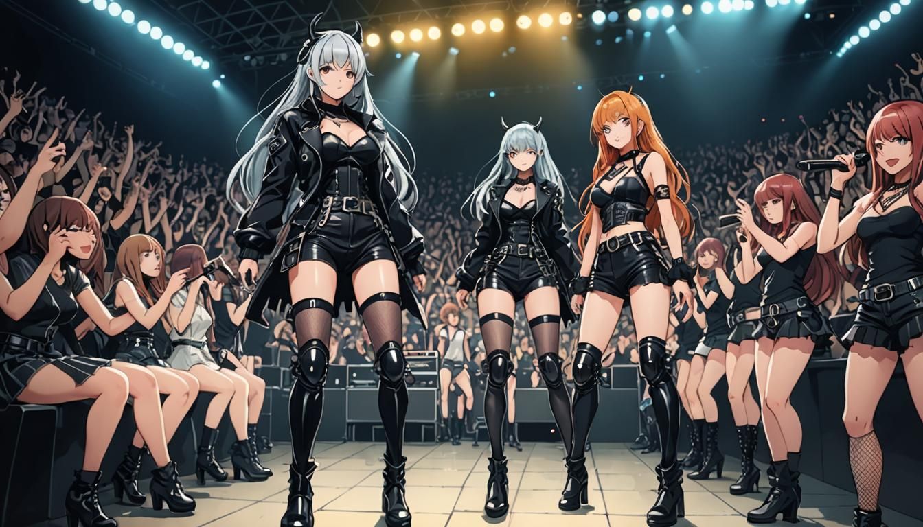 Rockbitch Concert: Anime-Style Cel-Shaded Art