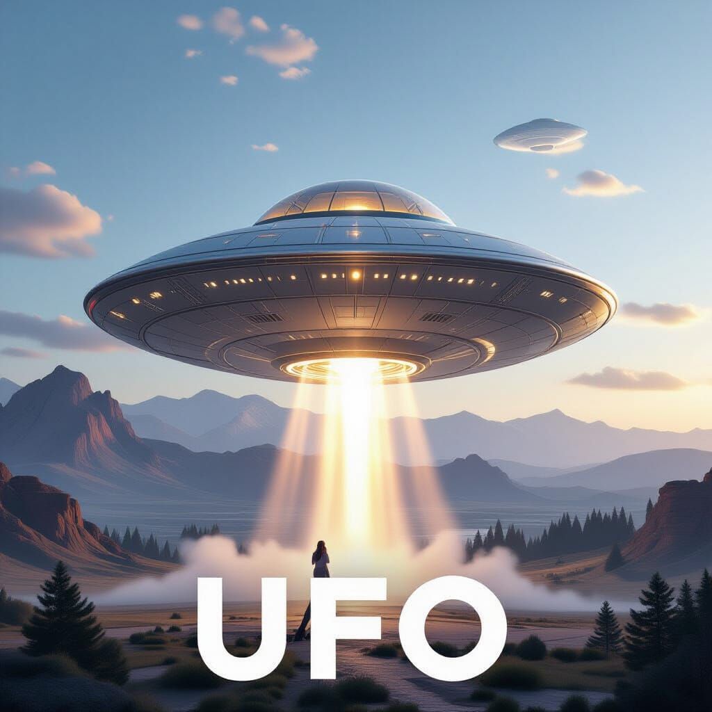 Classic Flying Saucer AI Image