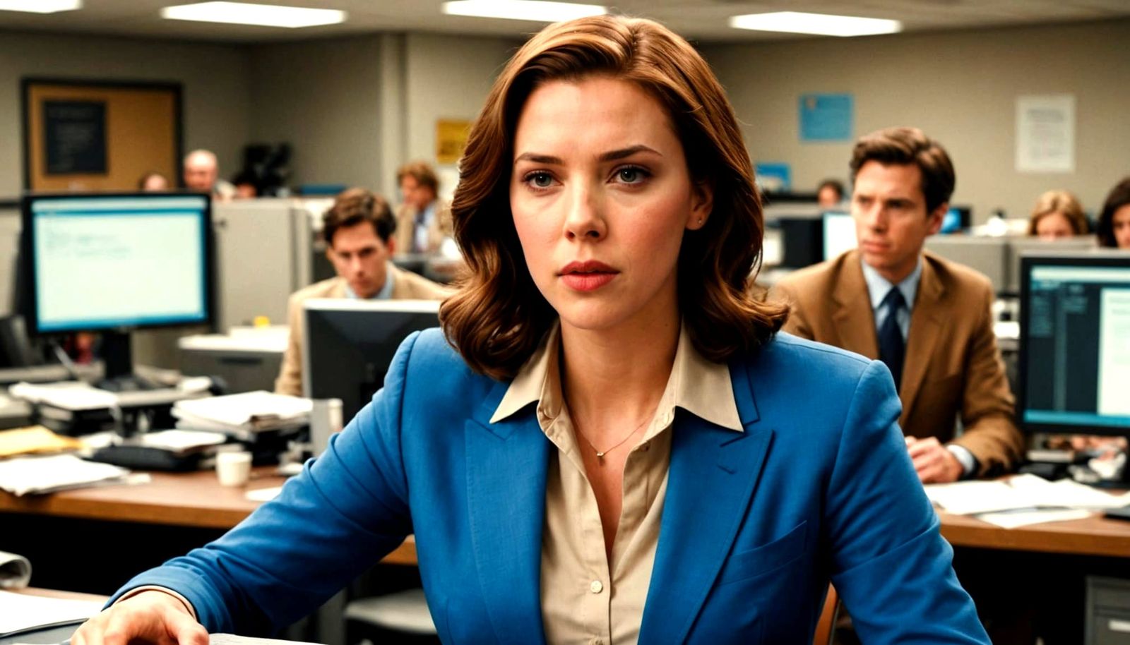 Scarlet Johansson as Lois Lane in Editorial Room
