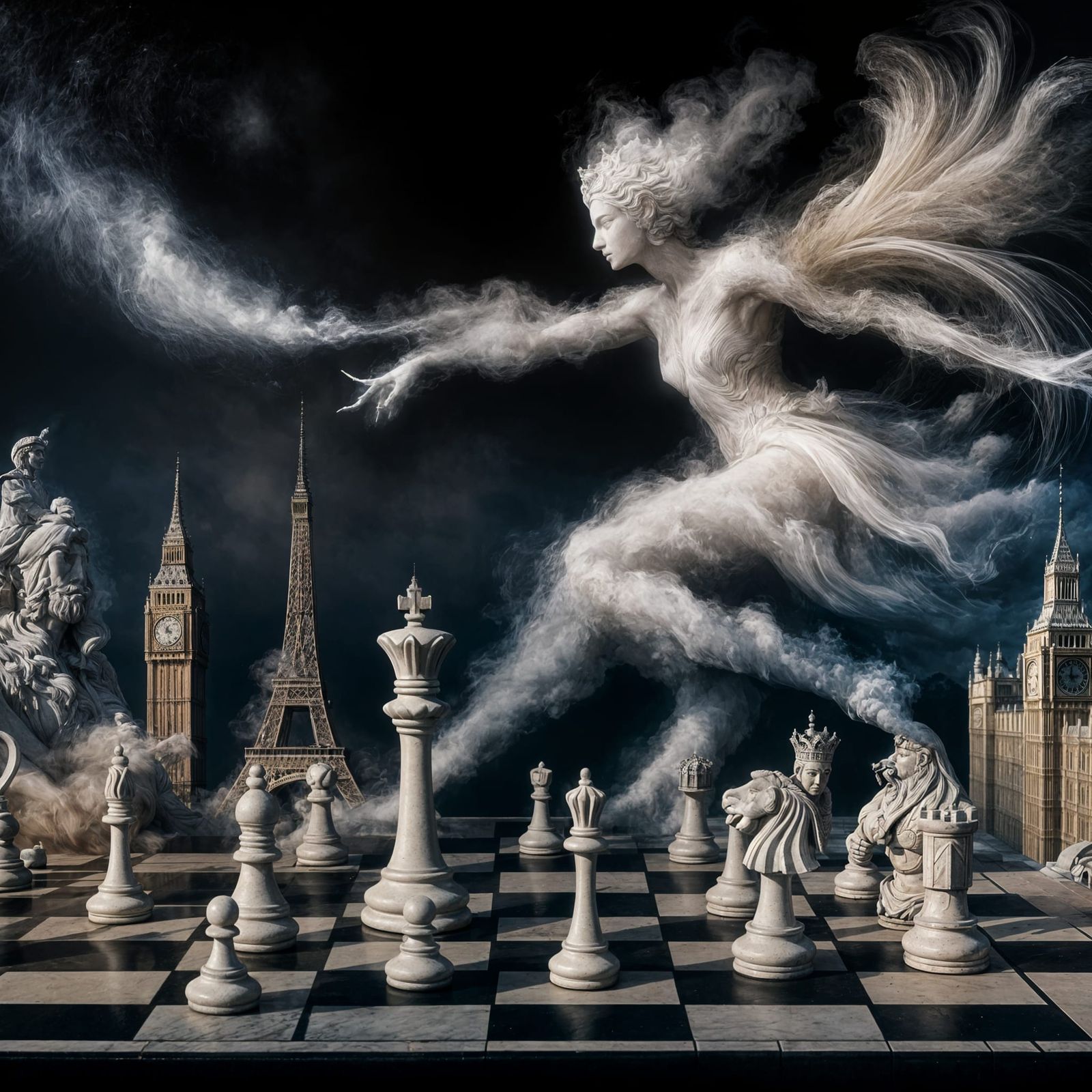 Deities Play Chess with World Landmarks