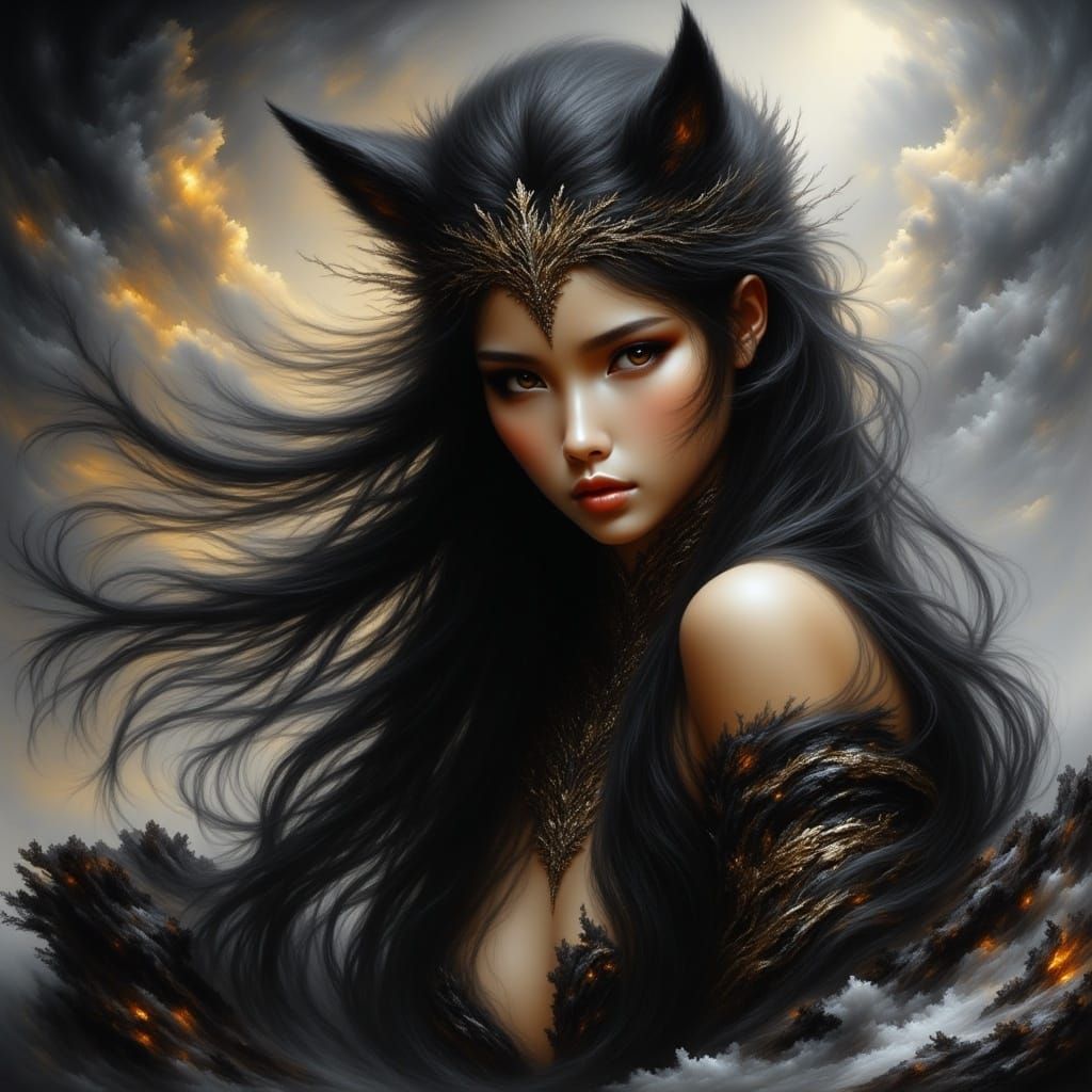 Werewolf Prince with Tribal Ornaments, Detailed Matte Painti...