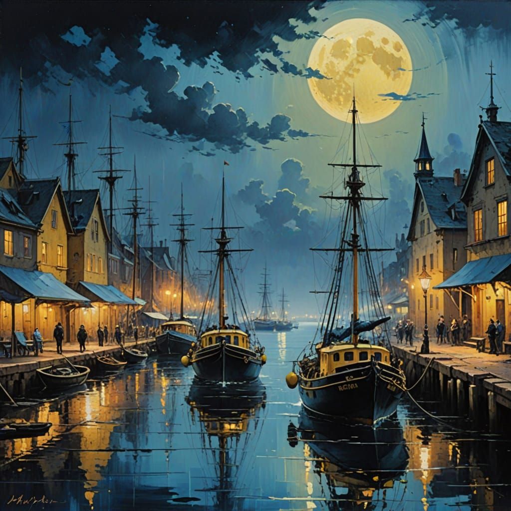 Moonlit Harbour