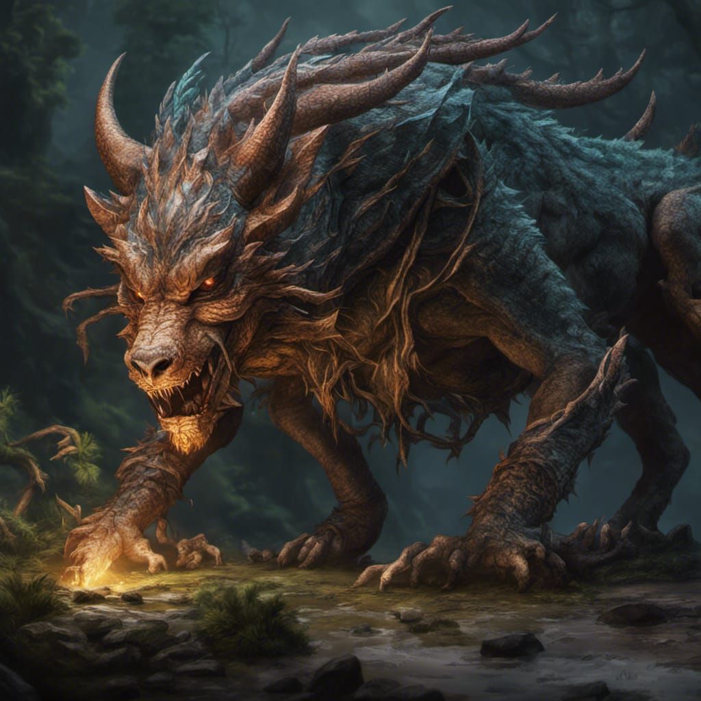 Harengon Druid Chimera: A Dark Fantasy Concept