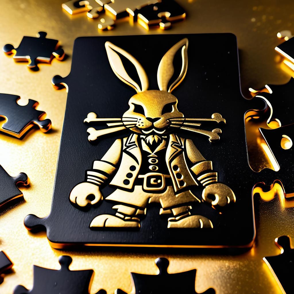 Playful Pirate Playboy Bunny Puzzle Portrait