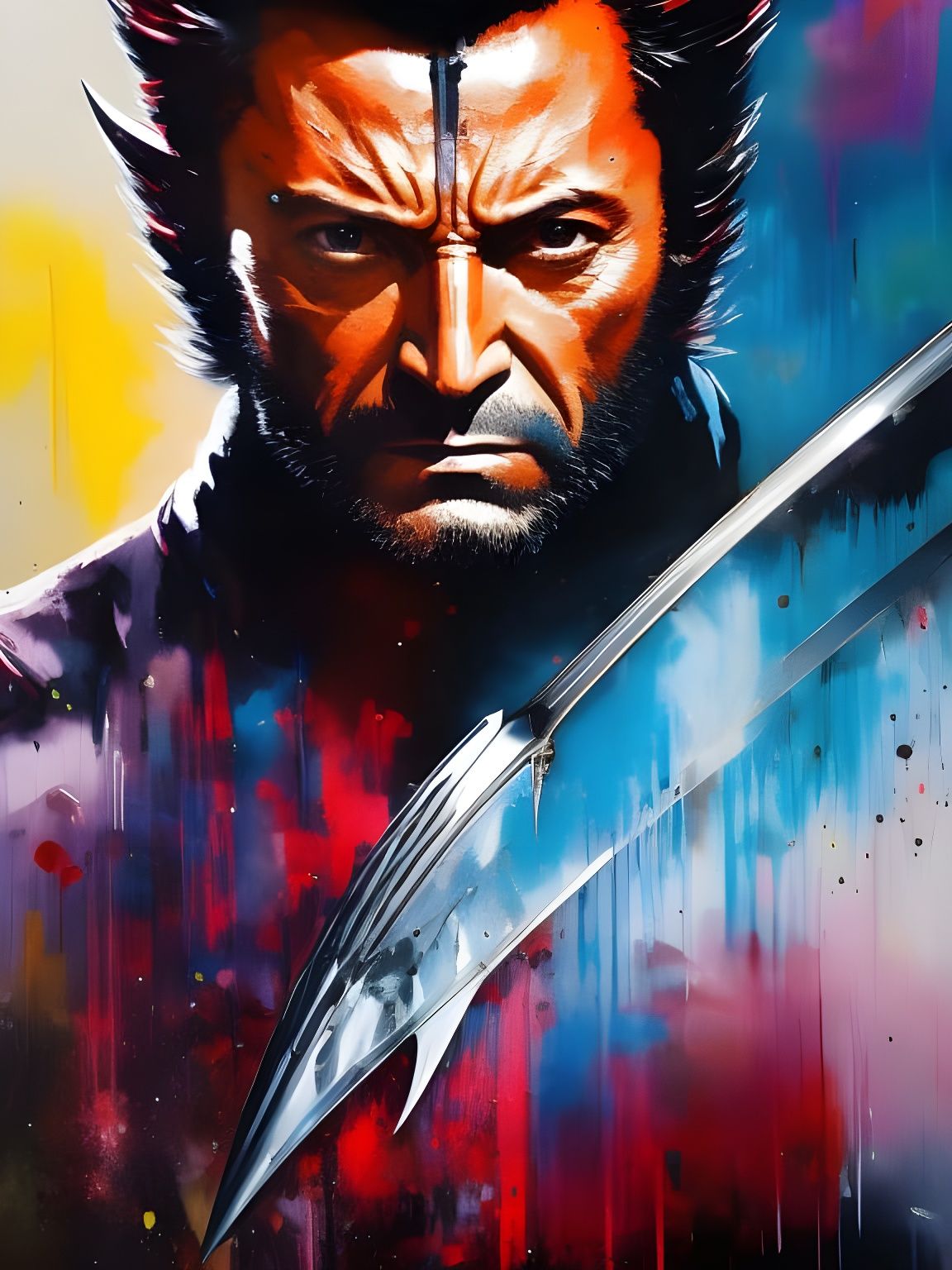 Wolverine Portrait in Graffiti Art Style
