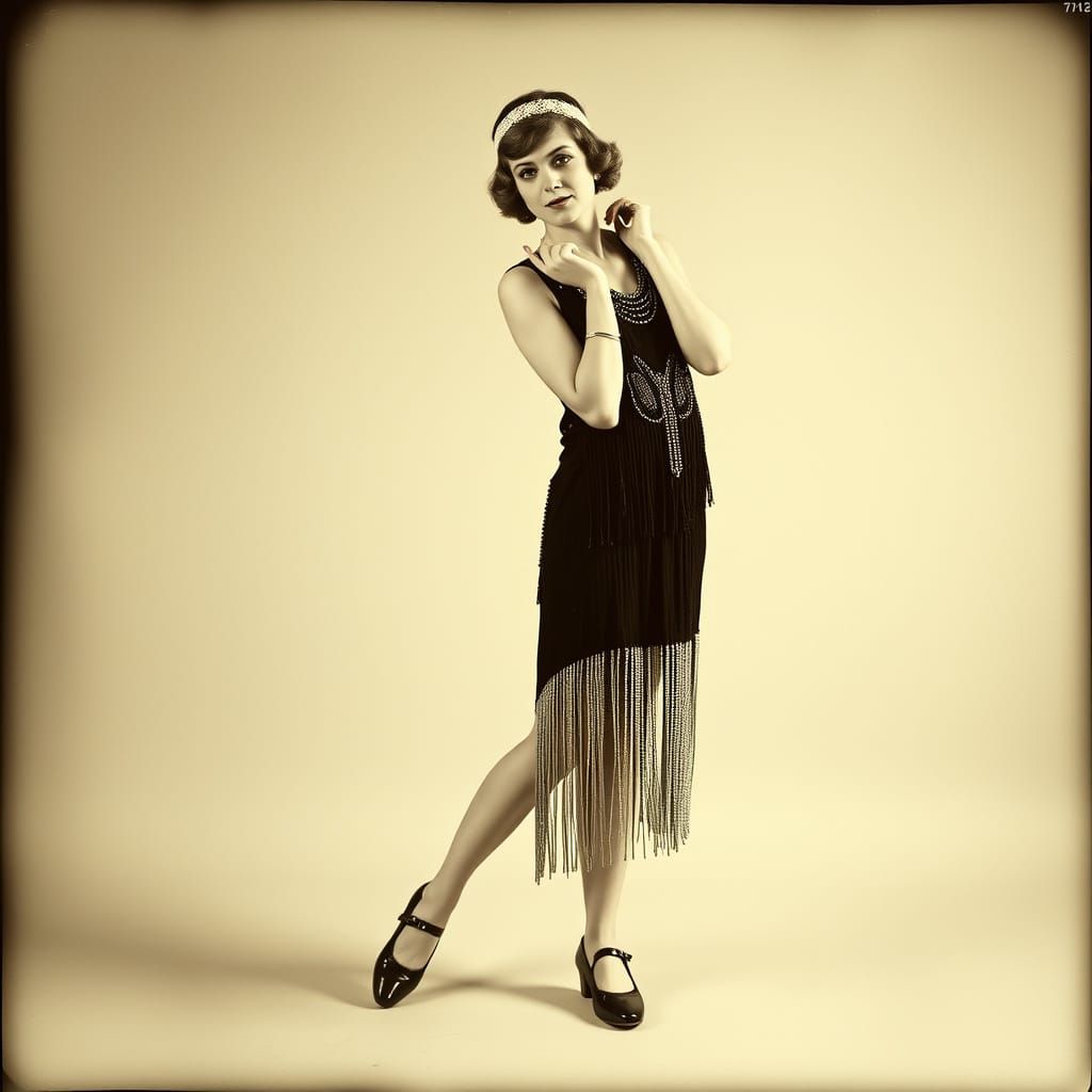 Roaring Twenties Flapper in Silent Film Style