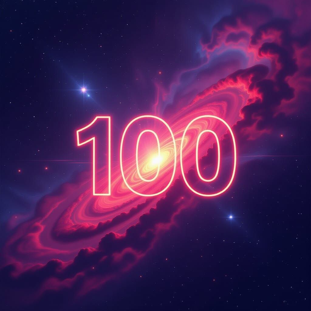 Triumphant 100-Day Streak in Cosmic Nebula Style