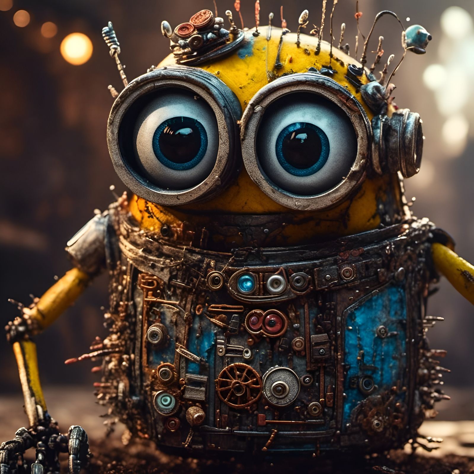 Photorealistic Voodoo Wall-E Minion Portrait