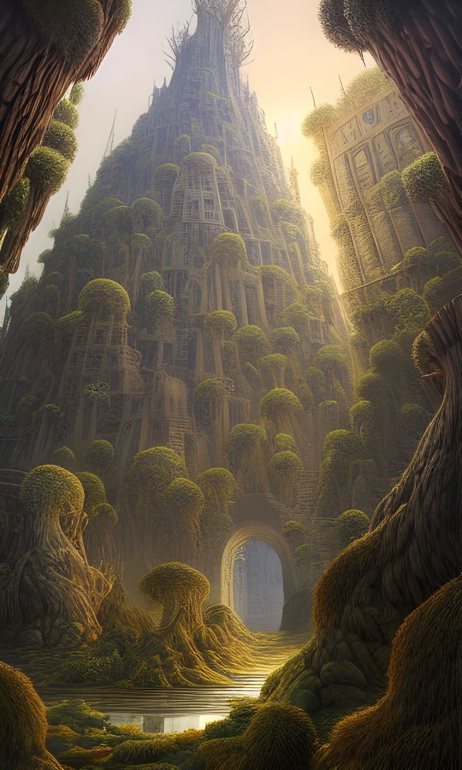 Tower of Babel with Portals and Trees