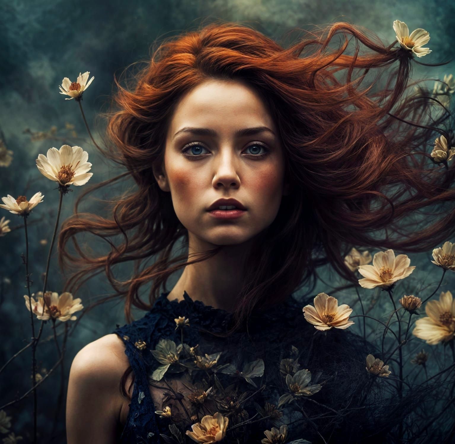 Ethereal Surrealism in Iridescent Silk Texture