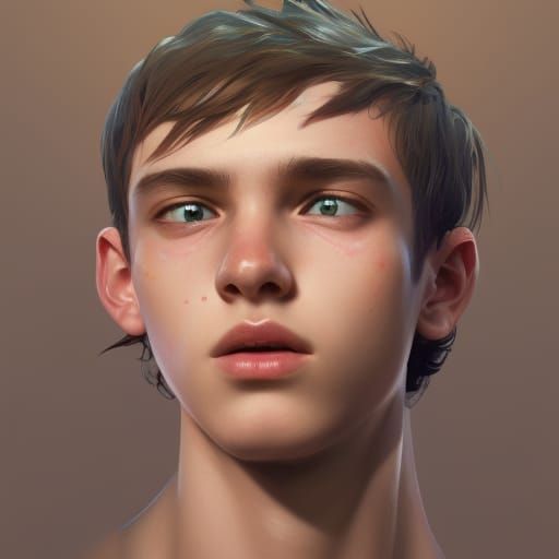 Hyperdetailed Portrait of a Teenage Boy