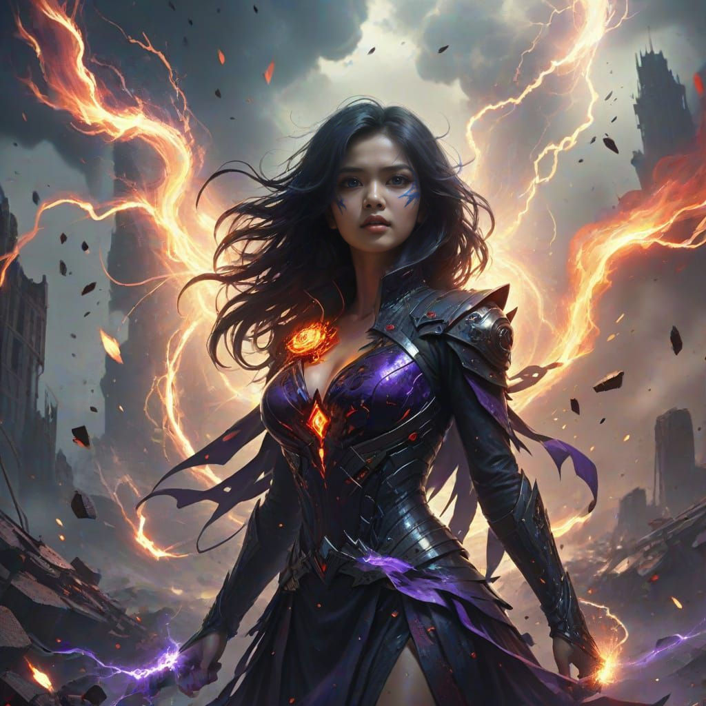 Cosmic Hero Unleashes Destructive Energy