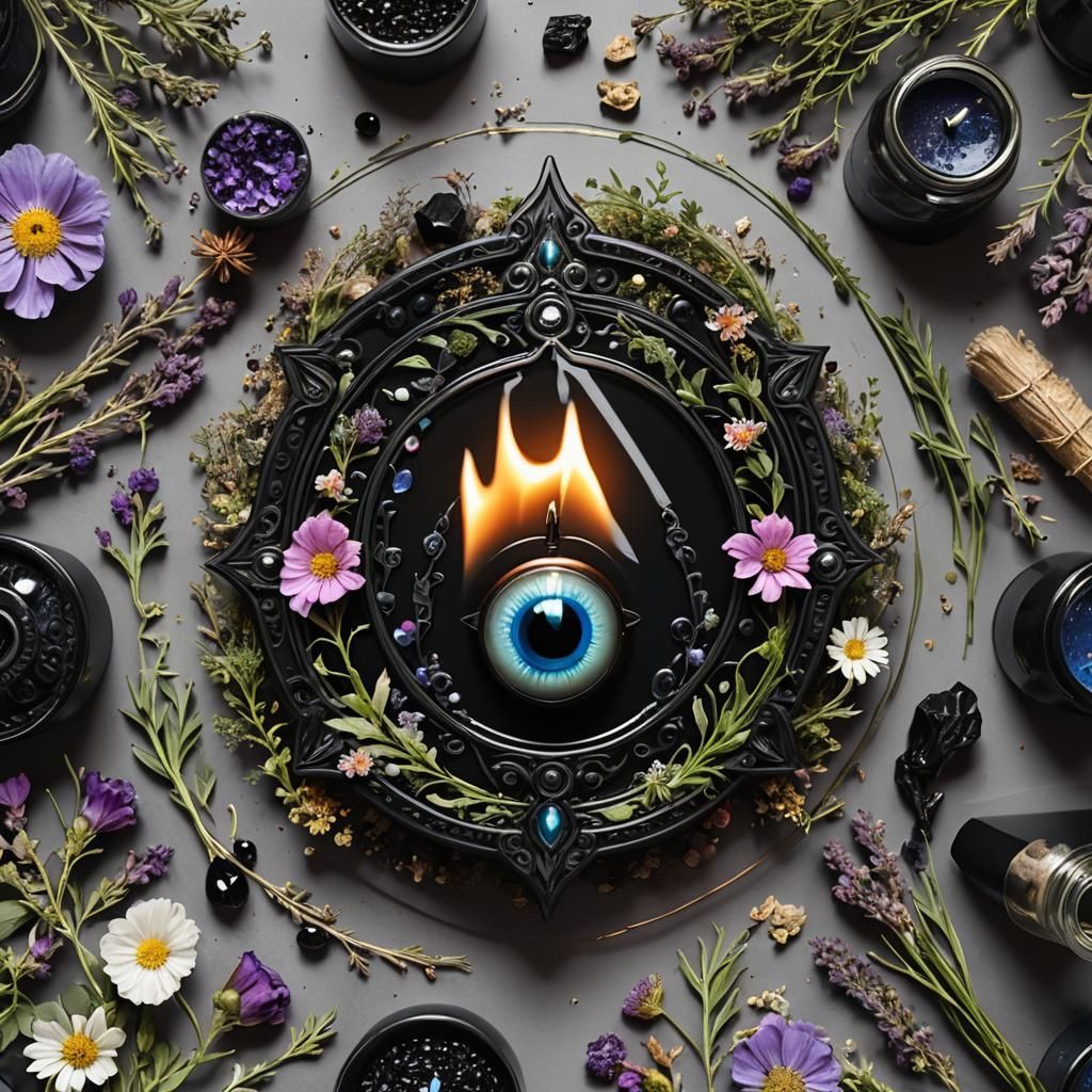 Detailed Protection Spell with Black Candle