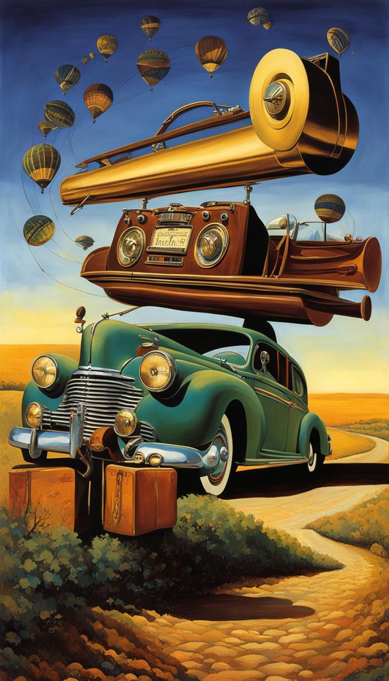 Surreal Radio: A Cosmic Oil Painting