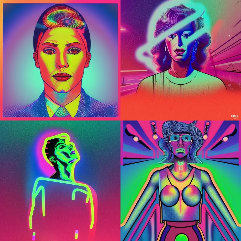 Transgender Journey: Synthwave Astral Cosmic Illustration