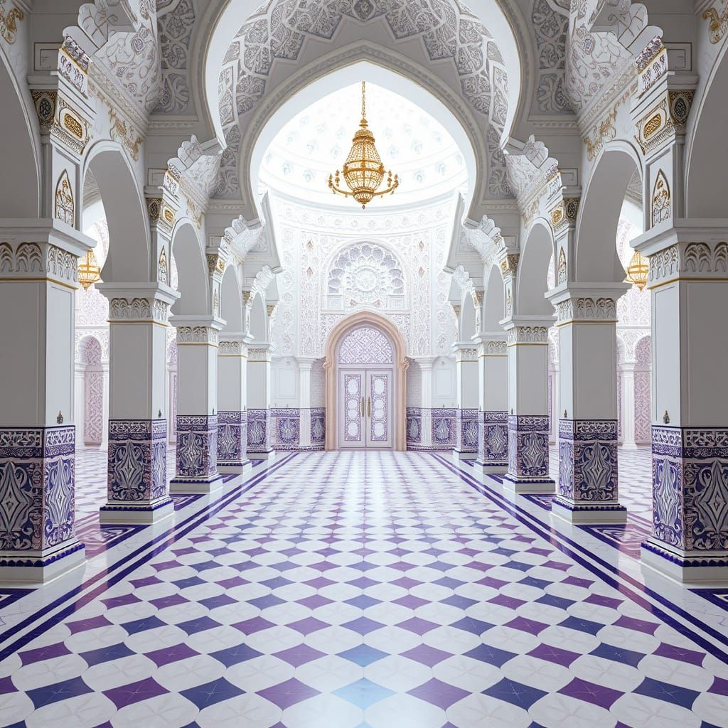 Andalusian Palace Interior in Scrapbook Style