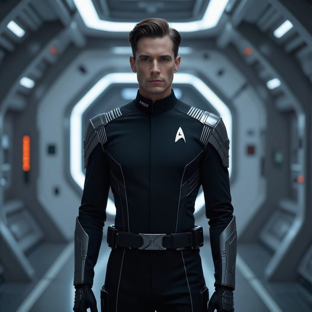 Borg-Enhanced Betazoid in Starfleet Uniform