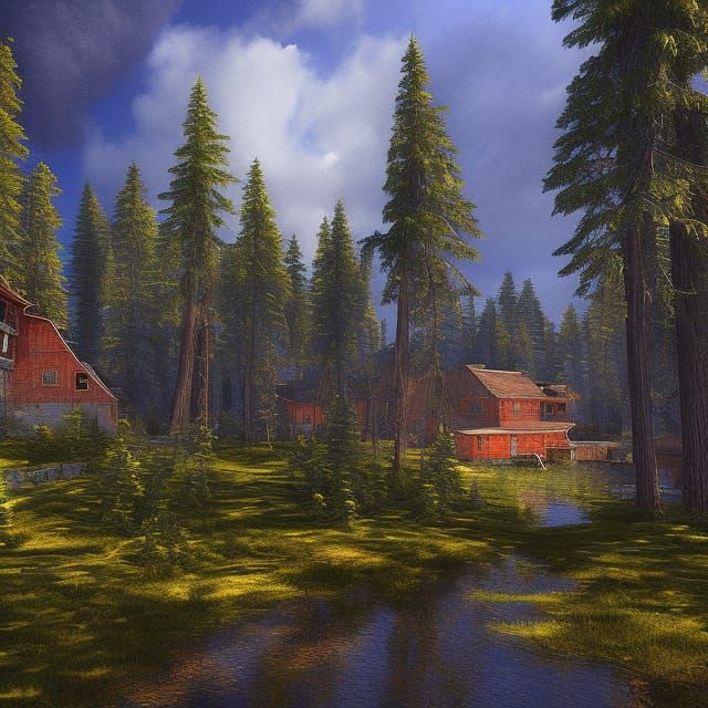 Baroque Spruce Tree Painting in Unreal Engine