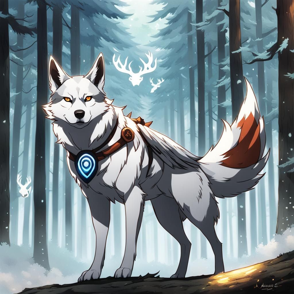 Kitsune Husky Hybrid in Anime Style