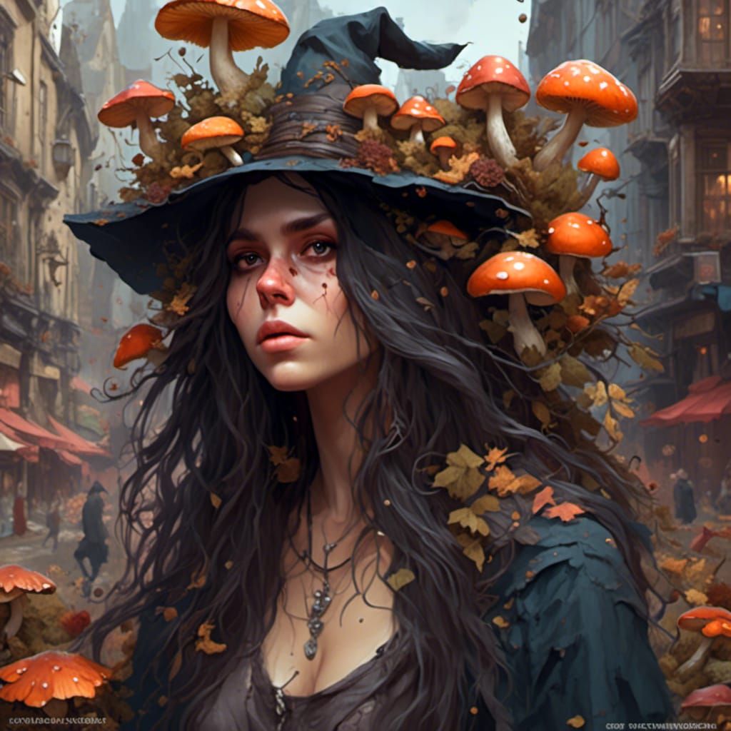 Hyperreal Street Witch Portrait in Old City
