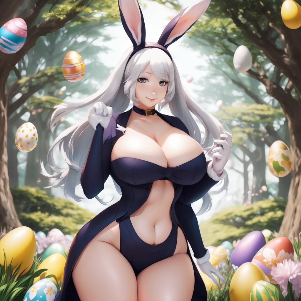 Curvy Anime Easter Bunny: Manga Art