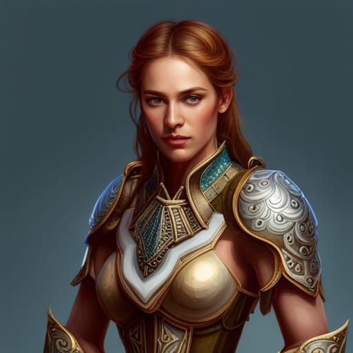 Feminine Fighter Portrait in Chainmail Armor