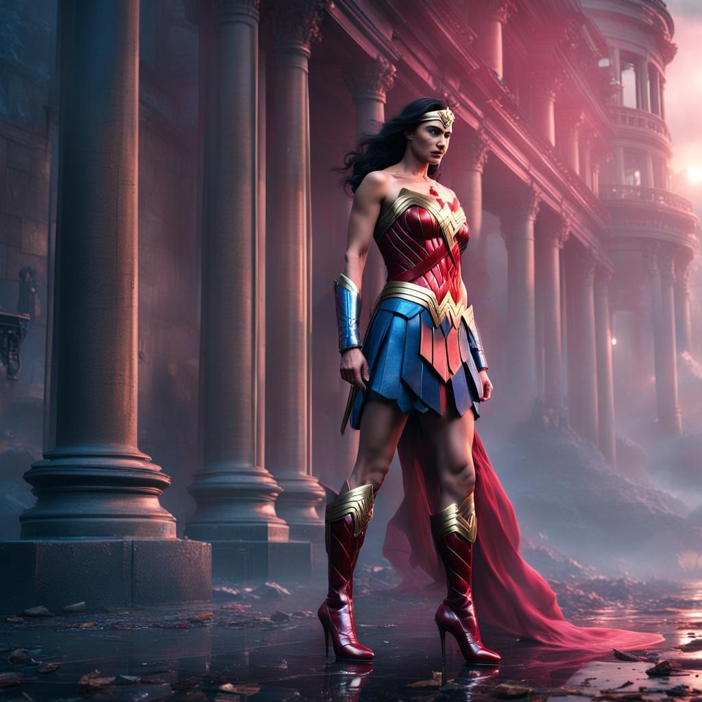 Wonder Woman in Paris: Detailed Matte Painting