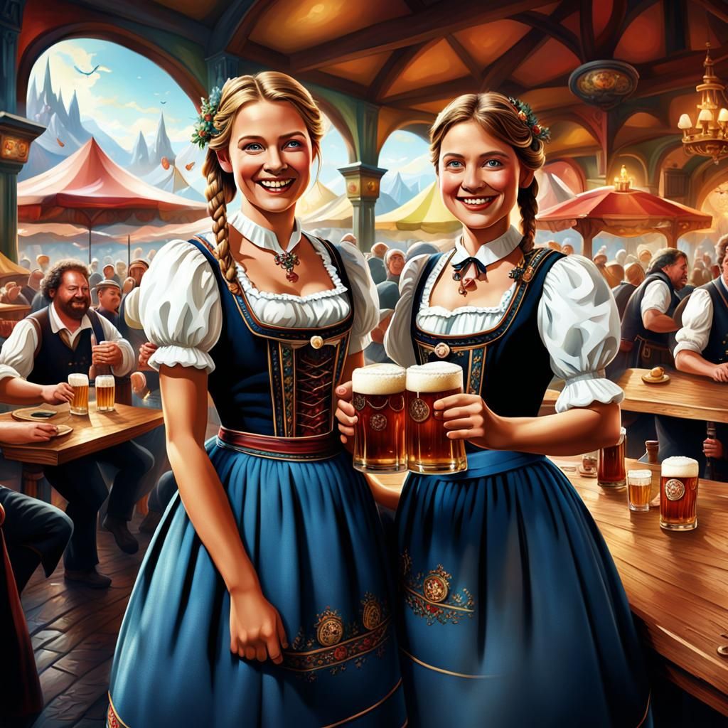 Epic Bavarian Beer Fest Digital Painting