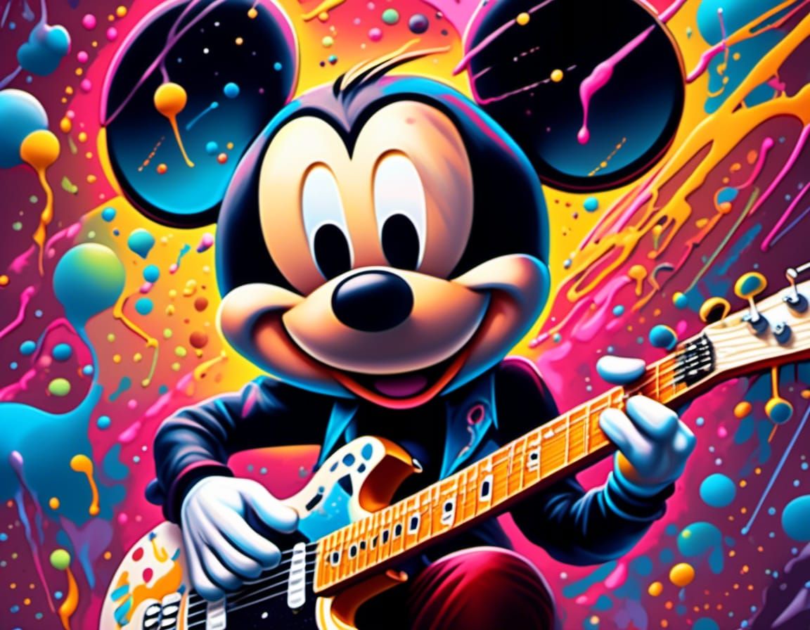 Mickey Mouse as Jimi Hendrix: Graffiti Art