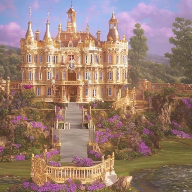 Baroque Diamond Castle with Gemstone Details