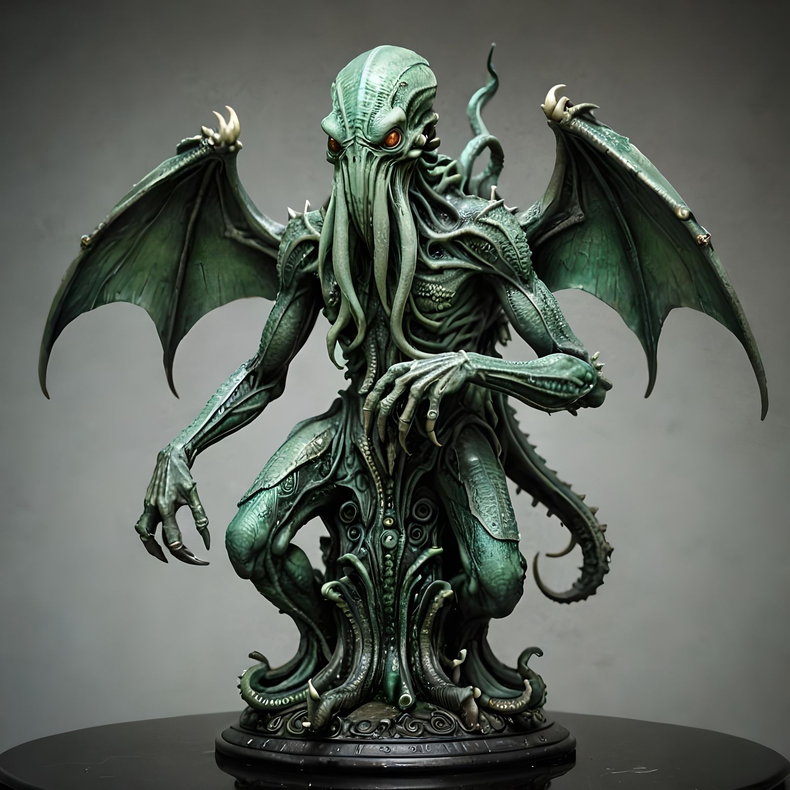 Carved Statue of Cthulhu: Grotesque Monster