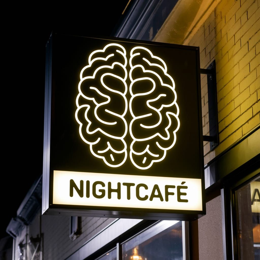 Glowing Space Race Brain Neon Sign