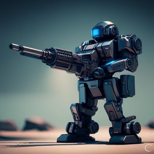 Futuristic Machine Gun with Intricate Sci-Fi Details