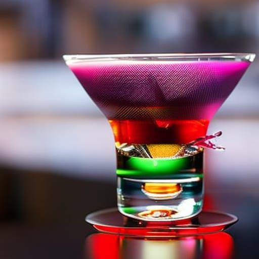 NYC Skyline Reflected in Manhattan Cocktail