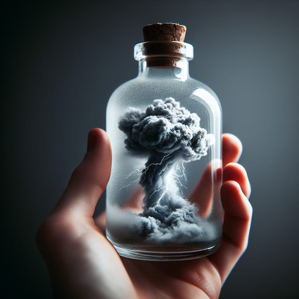 Bottled Thunder: Miniature Storm Captured in Glass