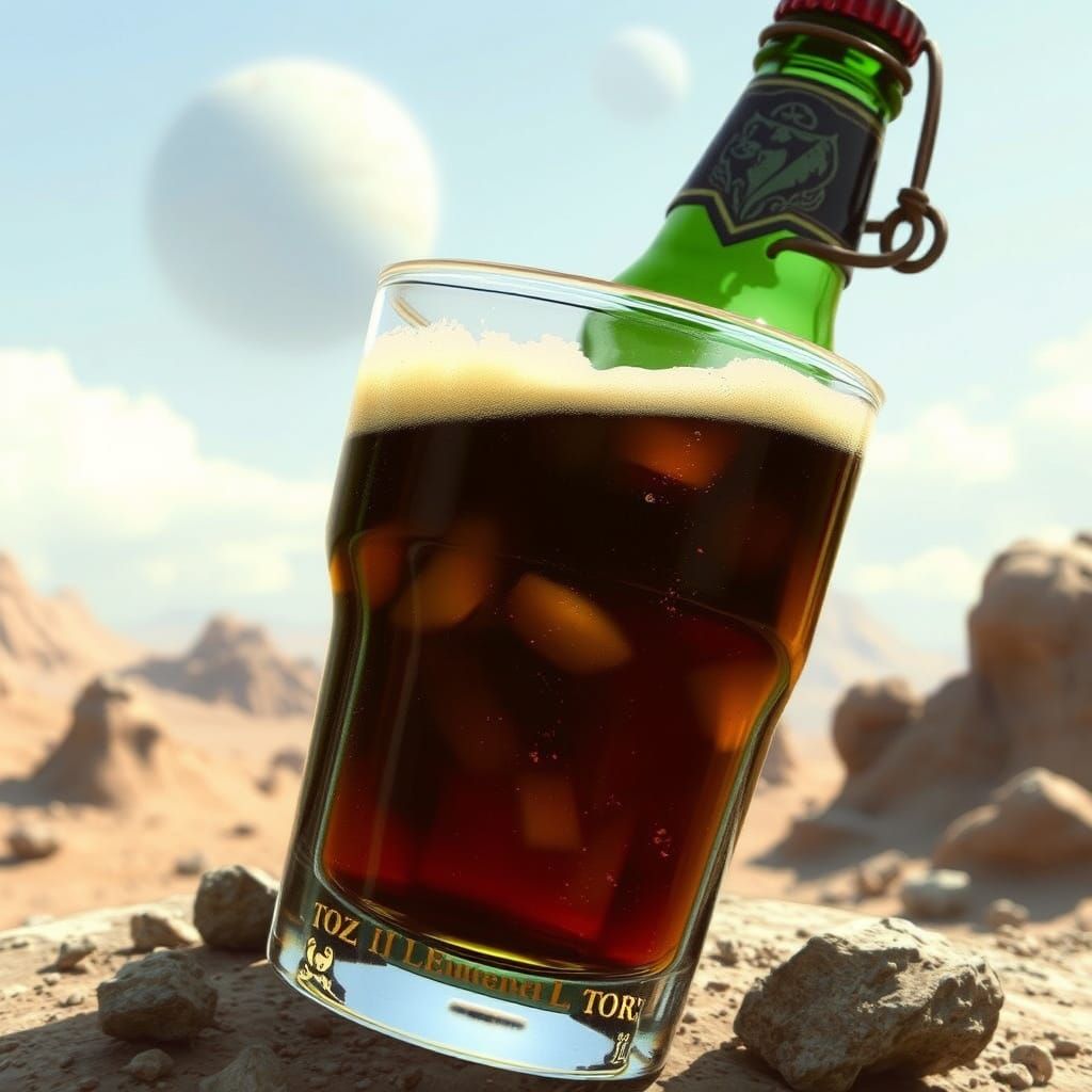 Galactic Toz Grain Drink in a Futuristic Setting