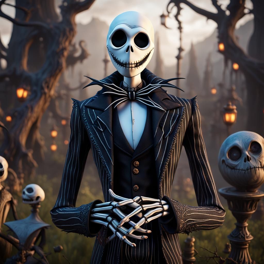 Detailed Matte Painting of Jack Skellington