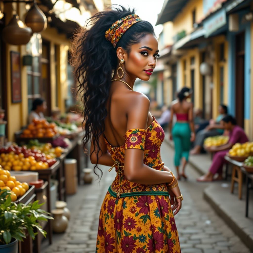 Vibrant Belizean Woman Embodies Cultural Pride in Bustling C...