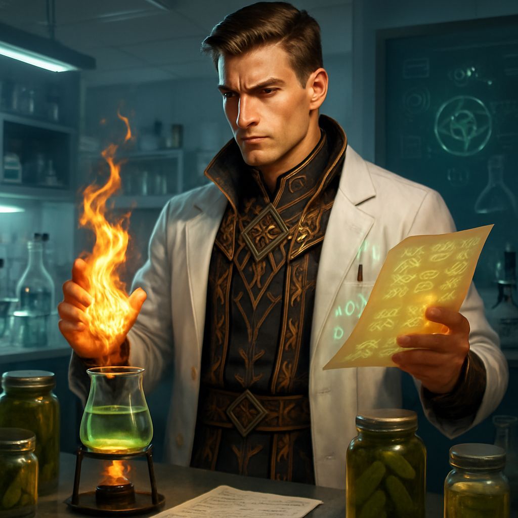 Flame Sorcerer's Quest: Perfect Pickle Recipe in Laboratory