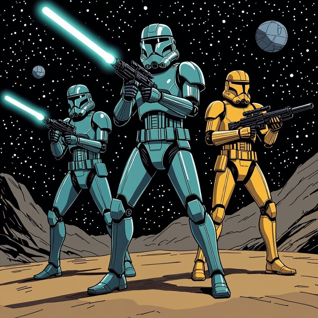 Star Wars Droid Commandos in Comic Book Art Style