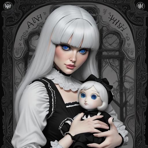 Creepy Talking Tina Doll in Comic Book Art Style