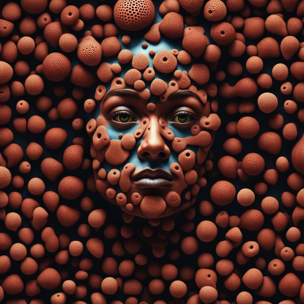 Trypophobia Human Face in Detailed Matte Painting