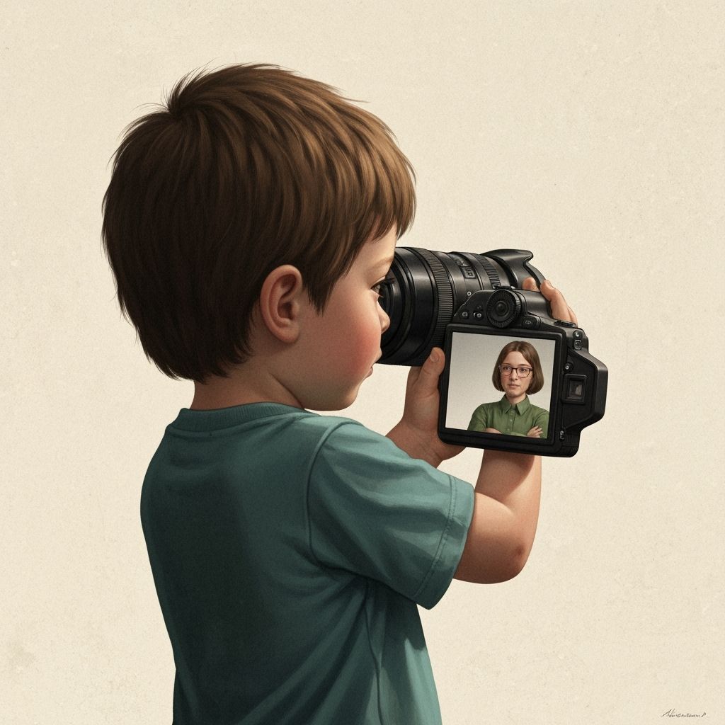 Child's Camera Reveals Confident Adult Reflection