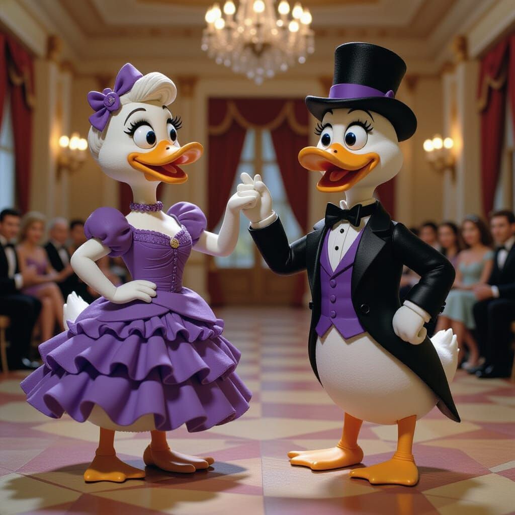 Ducklings Dance Competition in Claymation Style