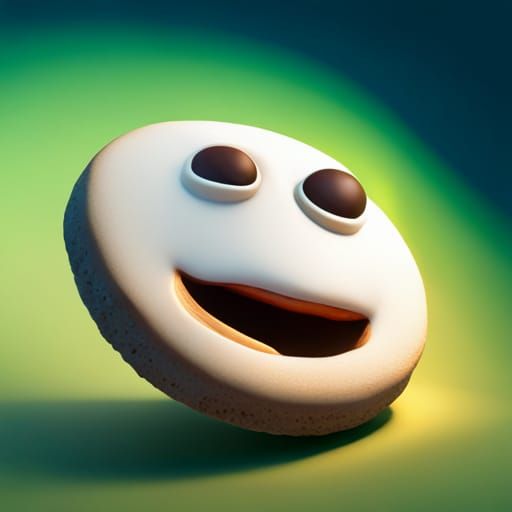 Hyperrealistic Ghostly White Chocolate Cookie Concept Art