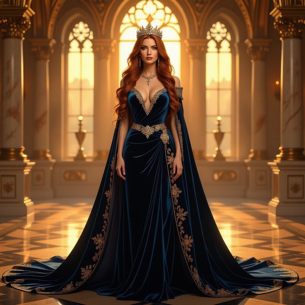 Queen Katrina in Grand Throne Room, Historical Realism