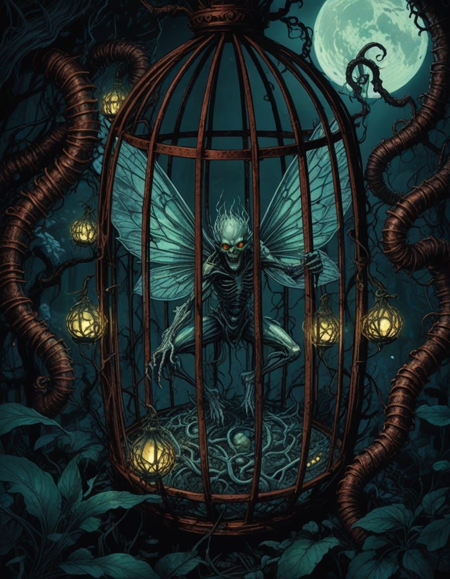 Demonic Fairy Monster in Cage, Horror Manga