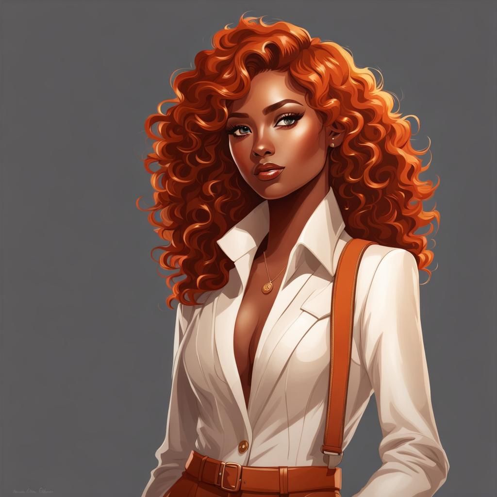 Woman with Orange Hair in Concept Art